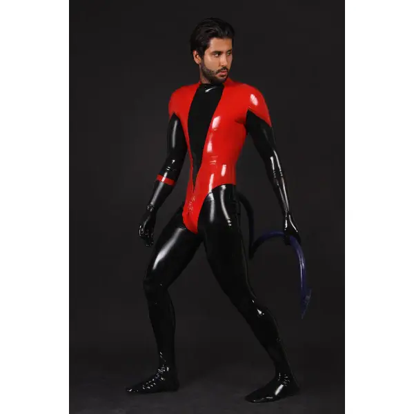 Latex Mens Devilish Catsuit with Tail