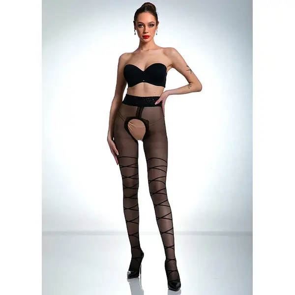 Amour Hip Gloss Crotchless Tights