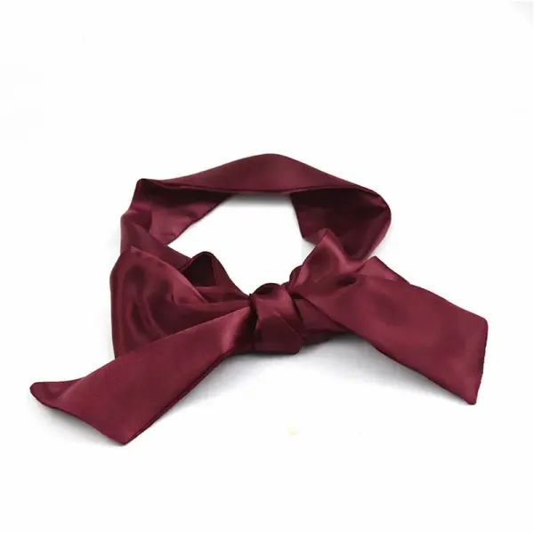 Satin Blindfold In Burgundy - Elegant Accessory For More Mystery And Sensation