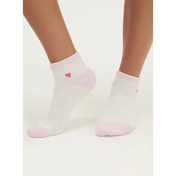 2 pack heart textured trainer socks