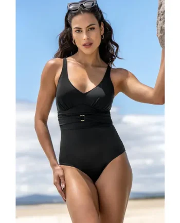 Ischia Enhance Your Shape Super Tummy Control Shaping Swimsuit - Black