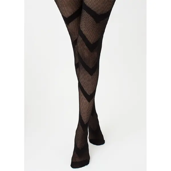 Giulia Fashion Net Chevron Tights