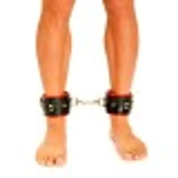 Fist Leather Ankle Cuffs • Black/Red
