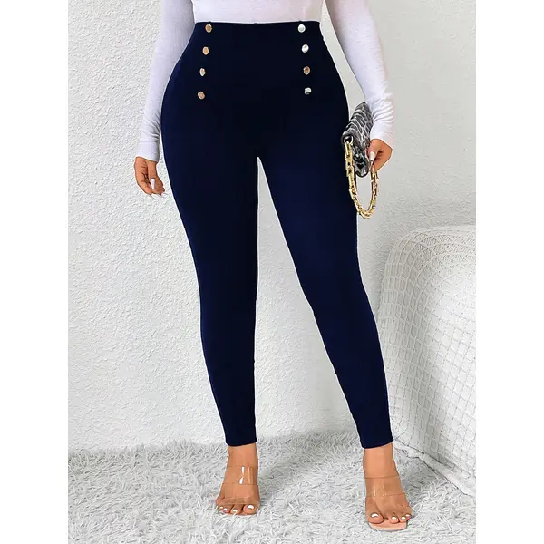 High Waist Double Breasted Leggings