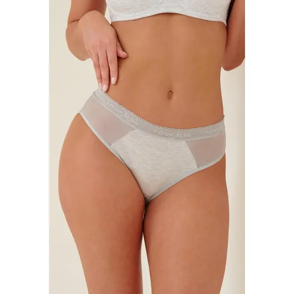 Modal and Mesh Midi Brief - Grey Marl