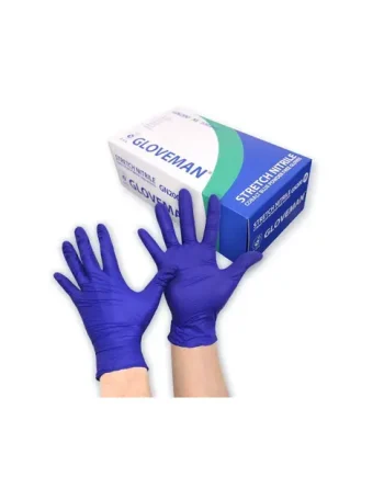 Box of 200 Gloveman Cobalt Blue Stretch Nitrile Powder Free Gloves