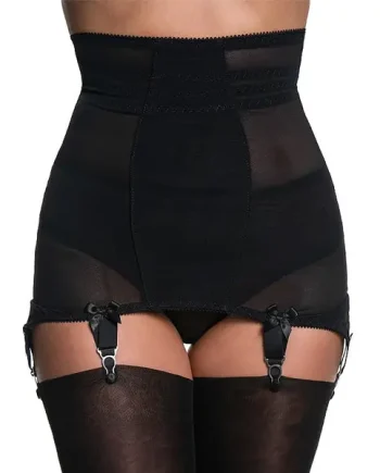 Sassy Charlotte Longline 6 Strap Black Girdle