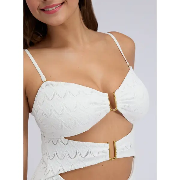 Adria textured bandeu swimsuit