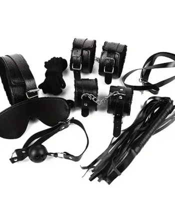 Black 7 Piece BDSM Starter Kit