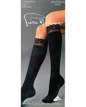 Pierre Mantoux Lace Top Veloutine 50 Opaque Knee High