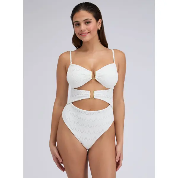 Adria textured bandeu swimsuit