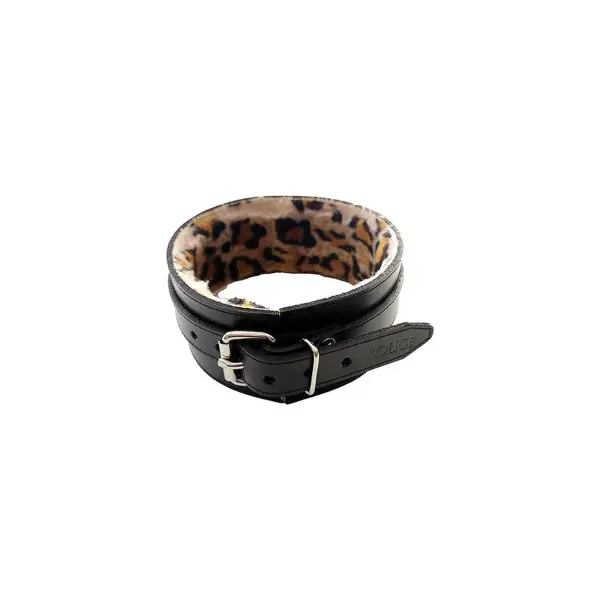 Leather Collar with Faux Fur Lining