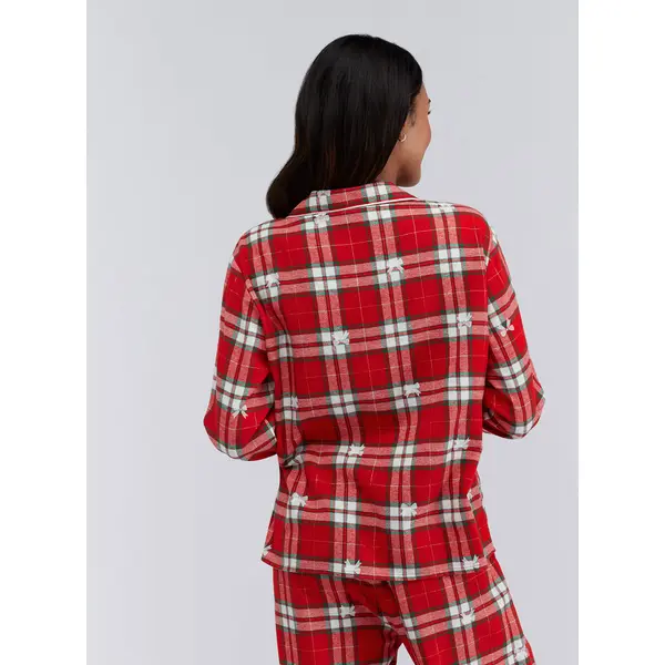 Bow check cotton pyjamas in a bag