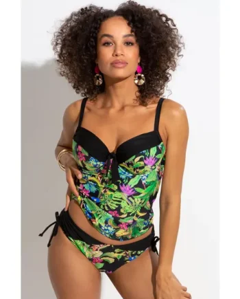 St Lucia Padded Underwired Tankini Top - Tropical