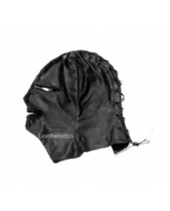 Full Grain Leather Hood with Zips