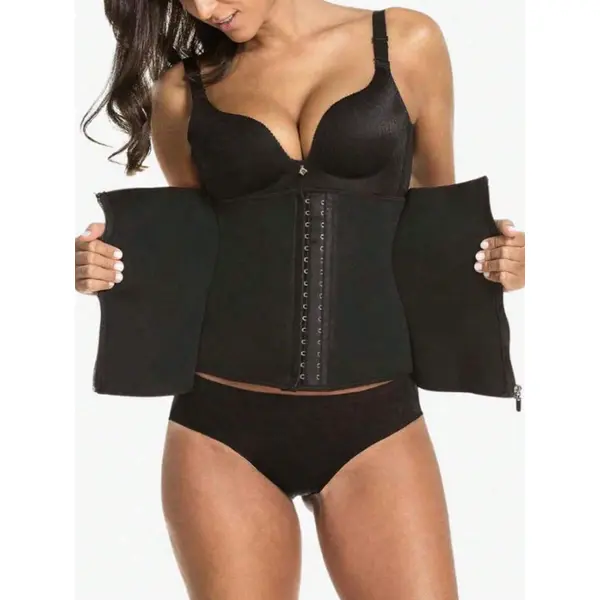 Corset Body Shaper With Buckles And Zipper