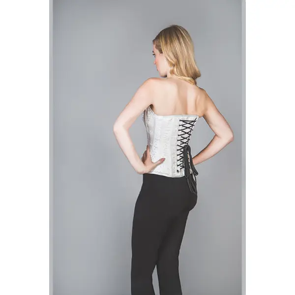Women's White Silk Corset – Steel Boned (Tuli)
