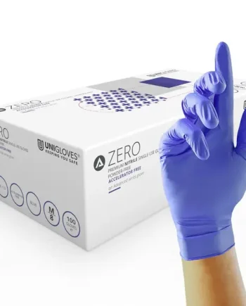 Zero - Accelerator Free Blue Nitrile Gloves – Box of 100- Size Large
