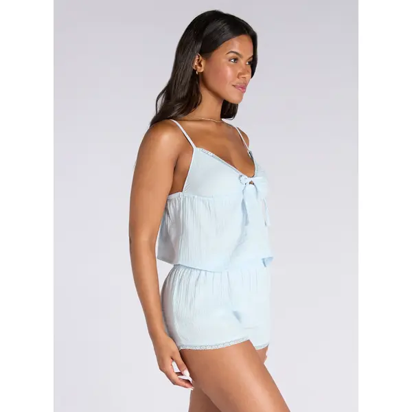 Lace trim cotton short pyjama set