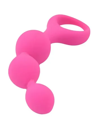 Loving Joy Triple Ripple Anal Beads-Pink
