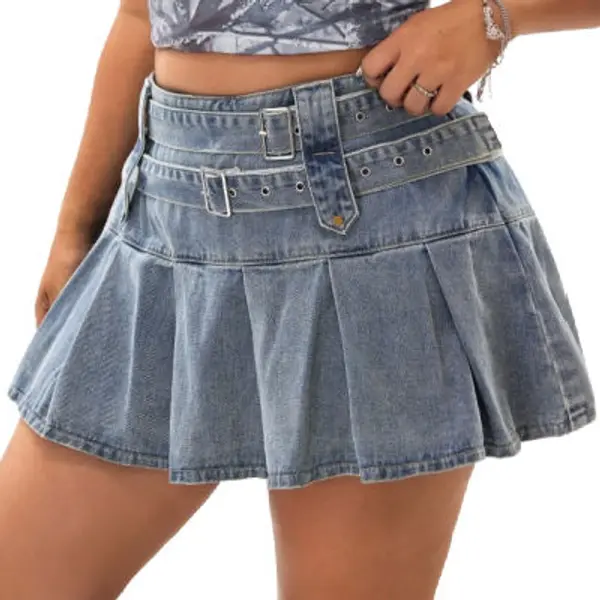 Fringed Denim Skirt