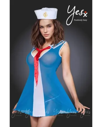 YesX YX119 Sailor Dress Blue/Red