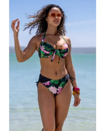 Palermo Adjustable Side Bikini Brief - Black/Green/Pink