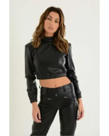 Ladies Leather Crop Top