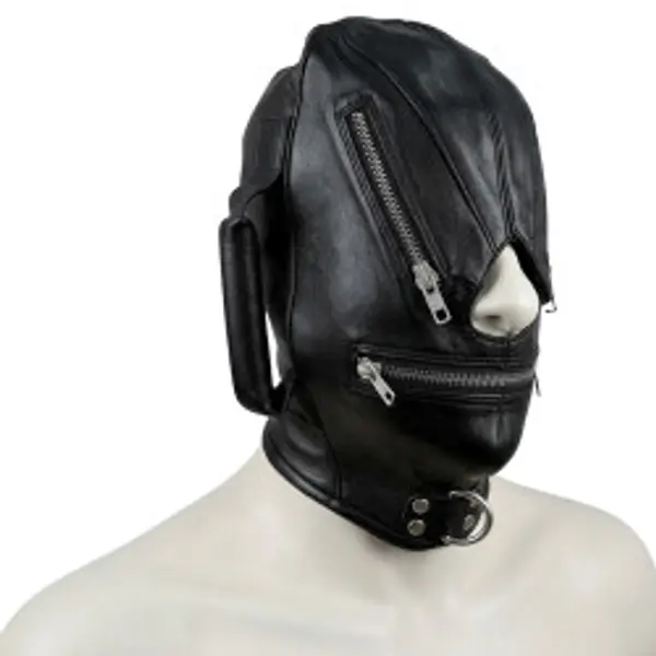Phantom Leather Zip Hood with Detachable Handles
