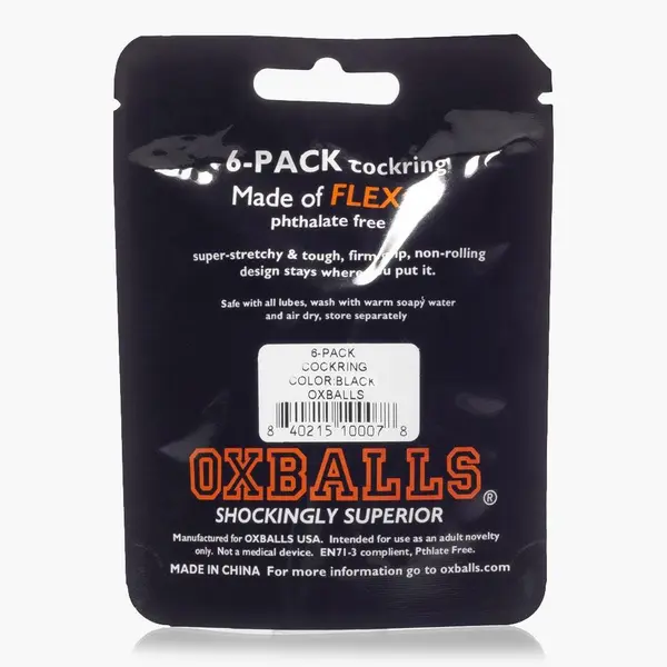 Oxballs 6 Pack Cock Ring Black