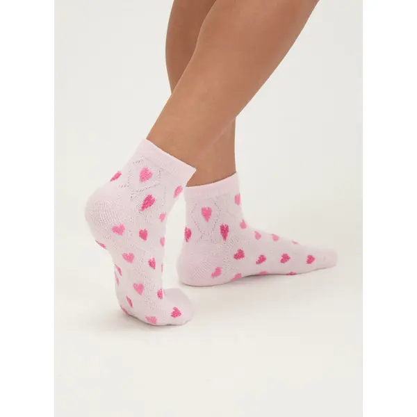 2 pack heart textured trainer socks