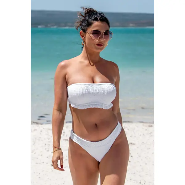 Free Spirit Frill Waist Bikini Brief - White