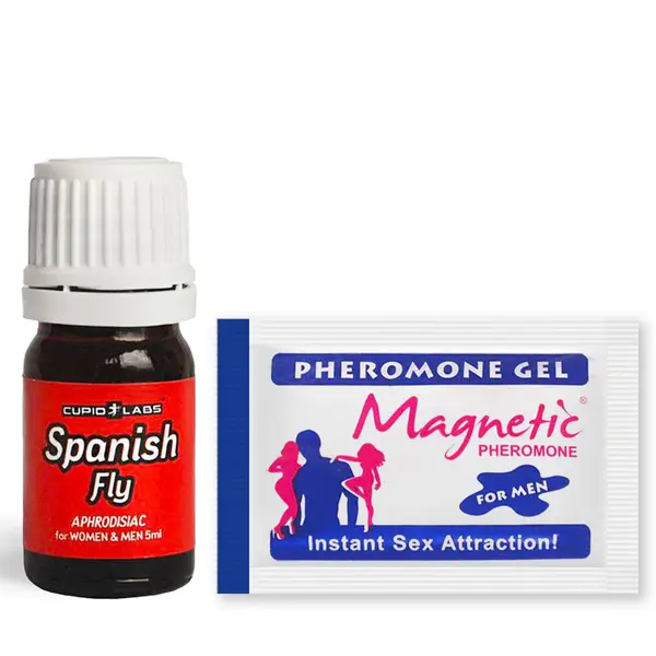 Ignite Your Passion and Seduction with Spanish Fly Cupid Desire-Enhancing Drops and Pheromone Body Gel Sachet