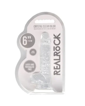 RealRock Realistic 6" Inch / 15cm Dildo with Balls | Clear Rocksolid Super Flexible