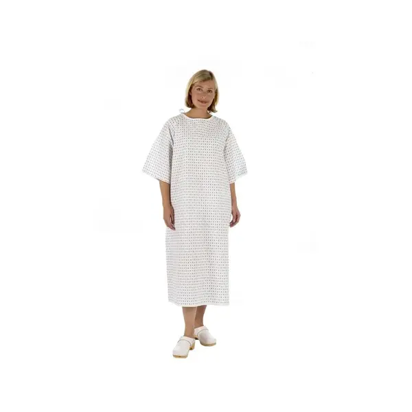 Unisex White Patient Wrap Gown