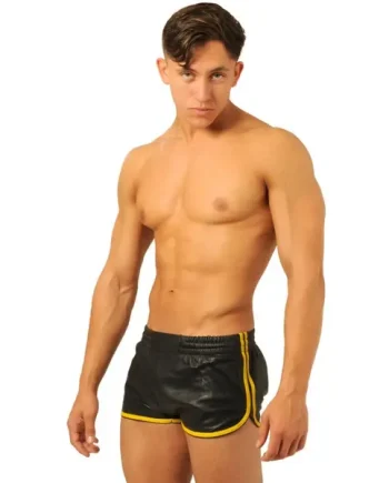 Fist Leather Shorts • Black - Yellow