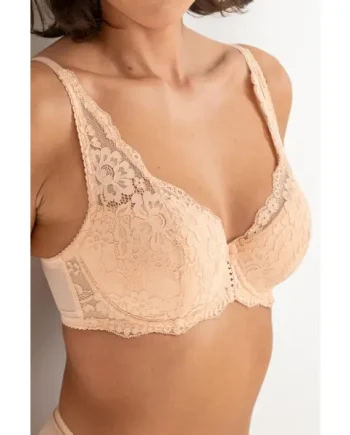 Fleur Lightly Padded Underwired Bra - Latte