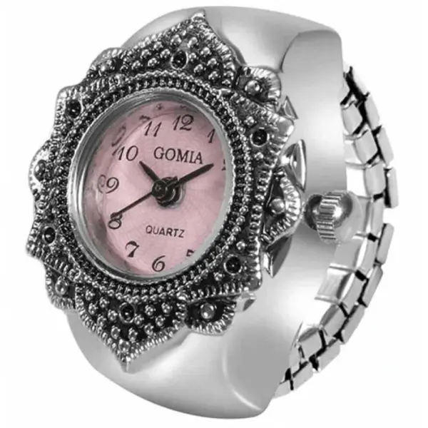 Retro Octagonal Unisex Quartz Finger Ring Watch