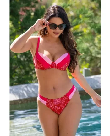 Palm Springs Colour Block Tab Brief - Red/Pink