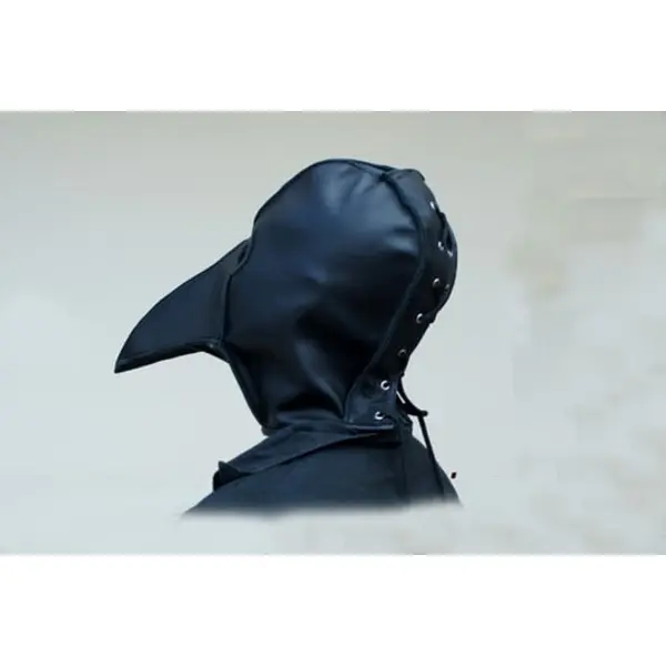 Leather Bunny Lockable Mask Hood
