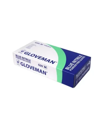 Box of 100 Gloveman Powder Free Blue Nitrile Gloves