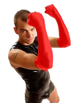 Elbow Rubber Gloves • Red