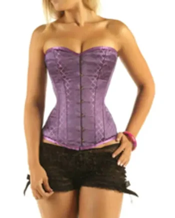 Back Lacing Steel Boned Corset Top Purple Box 1919PR