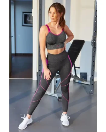 Energy Pulse Panelled Legging - Grey/Orchid