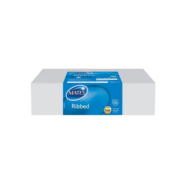 Mates Ribbed Condoms - Box of 144 - short Expiry December 2026