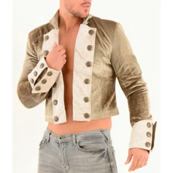 Men's Steampunk Jacket Cropped Top