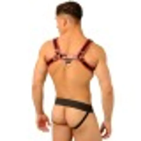 Fist Leather Harness + Jock • Red