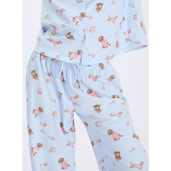 Sausage dog & friends fleece pyjamas in a bag