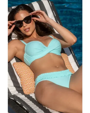 Free Spirit Frill Waist Bikini Brief - Aqua