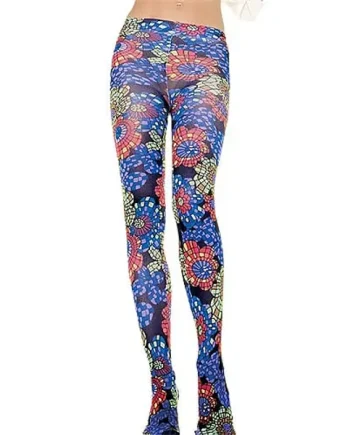Leg Avenue Opaque Tights With Kaleidascope Print 7147
